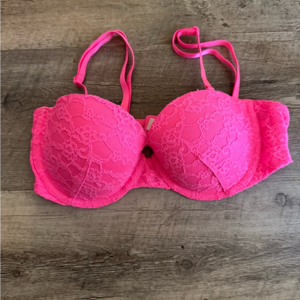 Victoria's Secret Neon Pink Lace Bra